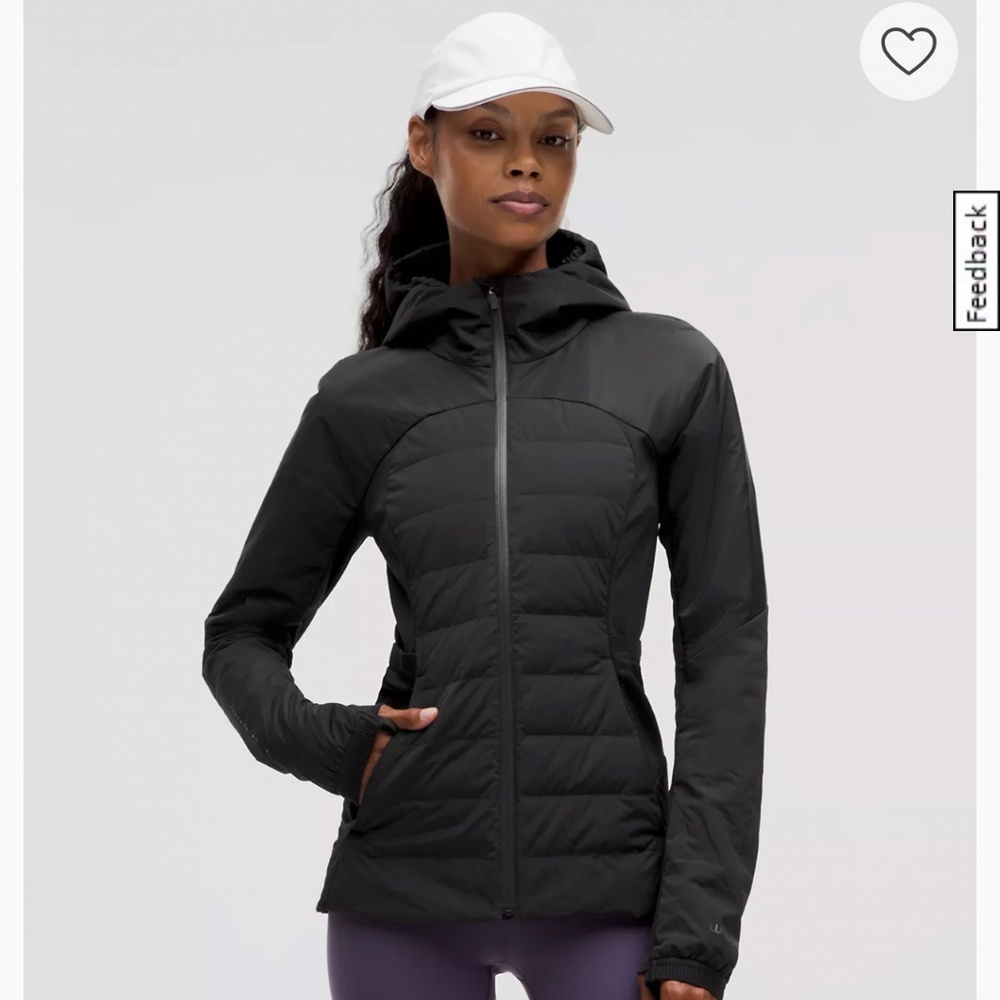 Lululemon black down for it all jacket sz 4